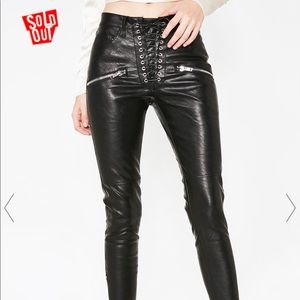 NEW* Dolls Kill pleather/leather lace up pants